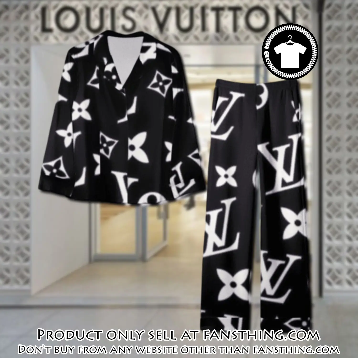 Trending luxury lv satin pajama set pjs1101 fst0718996